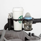 2-in-1 Stroller Cup Holder – Hands-Free Drink & Phone Holder for Easy Walks with Baby