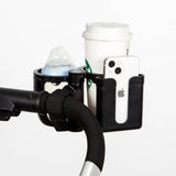 2-in-1 Stroller Cup Holder – Hands-Free Drink & Phone Holder for Easy Walks with Baby