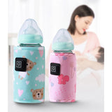 Portable USB Baby Bottle Warmer Travel Milk Warmer Infant Feeding Bottle Heated Cover Insulation Thermostat Heater Dropshipping
