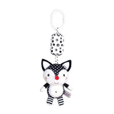 Newborn Bells Soft Plush Rattle Toy Crib Hanging Bell Car Seat Travel Stroller Black And White Wind Chime Educational Toy Gift