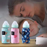 Portable USB Baby Bottle Warmer Travel Milk Warmer Infant Feeding Bottle Heated Cover Insulation Thermostat Heater Dropshipping