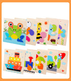 Baby Wooden 3D Puzzles Tangram Shapes Learning Educational Cartoon Animal Intelligence Jigsaw Toys For Children Gift