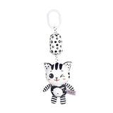 Newborn Bells Soft Plush Rattle Toy Crib Hanging Bell Car Seat Travel Stroller Black And White Wind Chime Educational Toy Gift