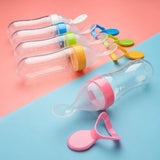 Squeezing Feeding Bottle Silicone Newborn Baby Training Rice Cereal Food Spoon Supplement Feeder Safe Useful Tableware For Kids