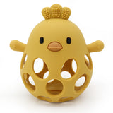 1PC Baby Silicone Teether Toys Cartoon Chick Shape Baby Toys Hollow Out Baby Care Equipment Chewing Training Baby Products