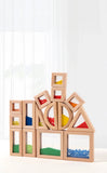 Wooden Rainbow Block Set | STEM Building Toy for Toddlers & Kids