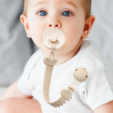 Silicone Pacifier Clips, BPA Free One-Piece Design Pacifier Holder for Baby Boy and Girl 3 Month+, Baby Accessories