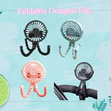 Mini Octopus Fan Baby Stroller Fan Hand Held USB Charging Bladeless Small Folding Fans Mini Silent Table Outdoor Cooler