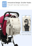 Diaper Bag Backpack with Stroller Hooks – Waterproof Baby Travel Bag
