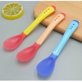 3PCS Baby silicone spoon temperature-sensing spoon set, children's water and medicine feeding and complementary food spoon