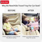 Vehicle-mounted Painting Board Waterproof Child Travel Tray for Car Seat Portable Safety Seat Storage Mesh Pocket Large Capacity