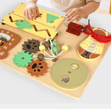 Montessori Wooden Busy Board with Music | Toddler Sensory Activity Toy