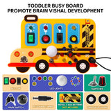 Montessori LED Busy Board Sensory Toy | Toddler Activity Board