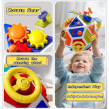 22-in-1 Toddler Busy Cube Toys Montessori Sensory Toys for Toddler Educational Activities Learning Travel Toy Fine Motor Skill