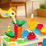 Montessori Farm Truck Activity Toy – Wooden Hammer, Sorting & Sensory Learning Toy for Toddlers