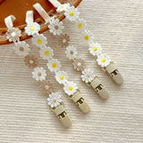 Little Daisy Pacifier Clips Baby Pacifier Anti-drop Chain Toddler Dummy Clip Nipple Holder Baby Shower Gift Baby Accessories