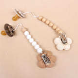 Flower Baby Pacifier Clip Chain Newborn Dummy Nipple Holder Clips BPA Free Cotton Teething Toys Soother Pendant Holder