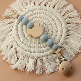 Custom Name Wooden Personalized Baby Pacifier Chain Silicone Bead Dummy Nipple Holder Guard Teether Pendant Newborn Gift Stuff