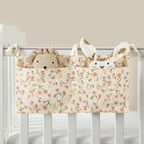 Baby Crib Organizer Cot Caddy Bed Storage Bag 2 Pockets Bedside Hanging Diaper Nursery Toys Bag Diapers Stroller Organize