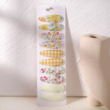 10Pcs/Lot Newborn Print Cotton Alloy Hair Bow Snap Clips Set Fabric Plaid Hairpins Girls Kids Headwear Baby Hair Accessories