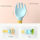 Baby Fork and Spoon Set Bendable Toddler Utensils Soft Silicone Handle Training Tableware Self Feeding Tools for Infants Kids BP