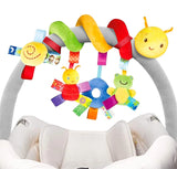 Baby Hanging Car Seat Toys Plush Activity Hanging Stroller Toys with BB Squeaker and Rattles For Newborn Travel Activity Toy