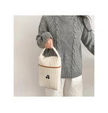 Baby Diaper Bag for Mom Cotton Bear Mommy Bags Nappy Diapers Organizer Zipper Women Handbags Maternity Bag Cartoon Beige Sac