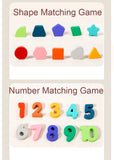 Montessori Wooden Shape & Number Matching Board | Toddler Learning Toy