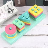 Baby Educational Toy Montessori Wooden 3D Toys Childhood Learning Kids Baby Colorful Wooden Blocks For Children Christmas Gift