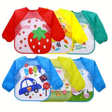 Waterproof EVA Full Sleeve Baby Bibs Children Apron Long Sleeve Feeding Smock Kids Eating Breastplate Infant Scarf Clothing