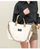 Canvas Ladies Bag Simple Student Large Capacity Horizontal Commuter Shoulder Slanting Portable Handbag