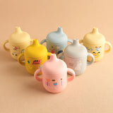 1PCS Cartoon Silicone Baby Feeding Cup BPA Free Leak Proof Training Cup With Handle Travel Friendly Dishwasher Safe Baby Stuff