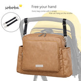 Soboba 2023 New Diaper Bags for Mother Waterproof Large Capacity Solid Polyester Diaper Backpacks Travel Bag for Newborn Baby