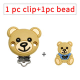 1set Toy Bear Silicone Pacifier Clip Pacifier Chain Holder Soother Nursing Clips BPA Free Pacifier Chain Accessories