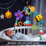 Musical Baby Stroller Arch Travel Car Seat Toy Baby Play Arch Crib Accessory Mobile for Bassinet Pram Activity Arch Bar for Baby