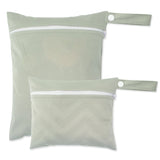 2pcs Set Smooth Zipper Pocket Multi-Scenario Use Can Be Hung Waterproof Reusable Diaper Cover WetBag Washable Yoga Bag