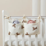 Baby Crib Organizer Cot Caddy Bed Storage Bag 2 Pockets Bedside Hanging Diaper Nursery Toys Bag Diapers Stroller Organize