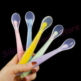 Silicone World Baby Silicone Spoon Children Complementary Food Soft Spoon Training Spoon Feeding Tableware With Storage Box