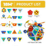 22-in-1 Toddler Busy Cube Toys Montessori Sensory Toys for Toddler Educational Activities Learning Travel Toy Fine Motor Skill