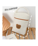 Baby Diaper Bag for Mom Cotton Bear Mommy Bags Nappy Diapers Organizer Zipper Women Handbags Maternity Bag Cartoon Beige Sac