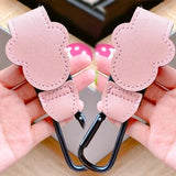 1/2pcs Baby Stroller Hooks Clips PU Leather Rotatable Cart Organizer Pram Hook Pram Rotate 360 Degree Stroller Accessories