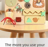 Montessori Wooden Busy Board with Music | Toddler Sensory Activity Toy