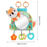 Baby Car Mirror Back Seat Rear View Mirror Cartoon Animal Plush Toys For Baby Rear Facing 6 12 Months Infant Travel Sensory Toys