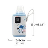 Portable USB Baby Bottle Warmer Travel Milk Warmer Infant Feeding Bottle Heated Cover Insulation Thermostat Heater Dropshipping