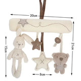 Soft Animal Rabbit Plush Toy Hanging Rattles for Baby Crib Car Safety Seat Travel Stroller Hanging Bell Plush Doll For Newborn