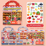 Children Portable Quiet Busy Paste A Book DIY Reusable Sticker Books Multi-scene Bubble Sticker Jelly Paste Sticker Toys