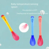 3PCS Baby silicone spoon temperature-sensing spoon set, children's water and medicine feeding and complementary food spoon
