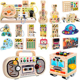 Kids Lights Busy Board Montessori Sensory Toys Switch LED Light Games Activity Board Thinking Education Baby Travel Toys 2-6year
