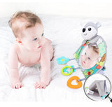 Baby Car Mirror Back Seat Rear View Mirror Cartoon Animal Plush Toys For Baby Rear Facing 6 12 Months Infant Travel Sensory Toys