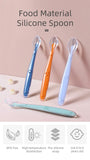2 Pcs Baby Silicone Spoon Learning Spoon Set Stars Tableware Kids Soft Silicone Feeding Spoon Training Baby Reborn Silicone